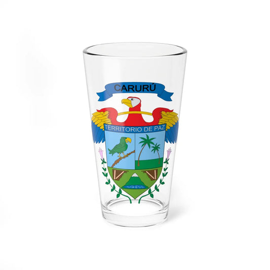 Escudo de Carurú (Colombia) (Coat of Arms) Pint Glass 16oz 16oz - Go Mug Yourself