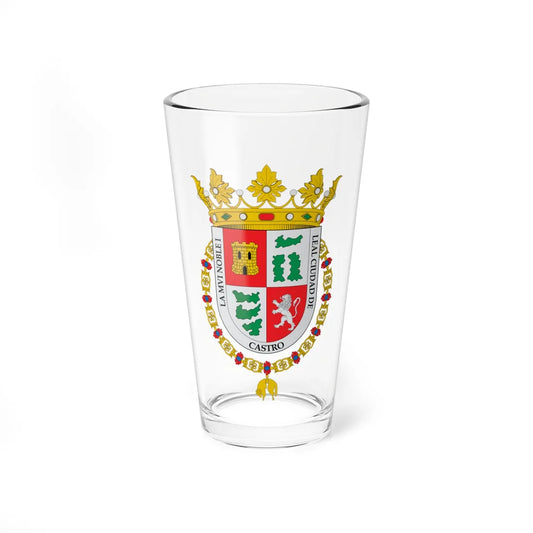 Escudo de Castro Chile (Chile) (Coat of Arms) Pint Glass 16oz 16oz - Go Mug Yourself