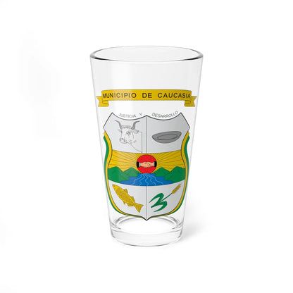 Escudo de Caucasia (Colombia) (Coat of Arms) Pint Glass 16oz 16oz - Go Mug Yourself