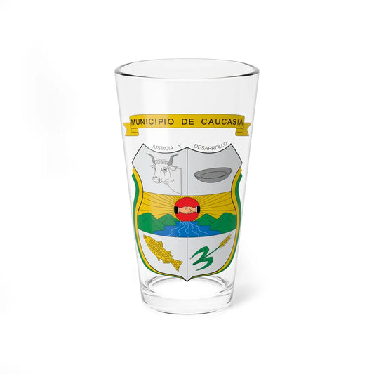 Escudo de Caucasia (Colombia) (Coat of Arms) Pint Glass 16oz 16oz - Go Mug Yourself