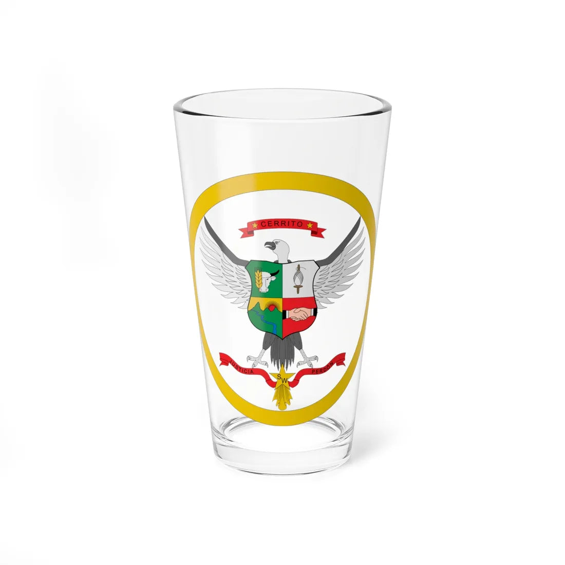 Escudo de Cerrito Santander (Colombia) (Coat of Arms) Pint Glass 16oz 16oz - Go Mug Yourself