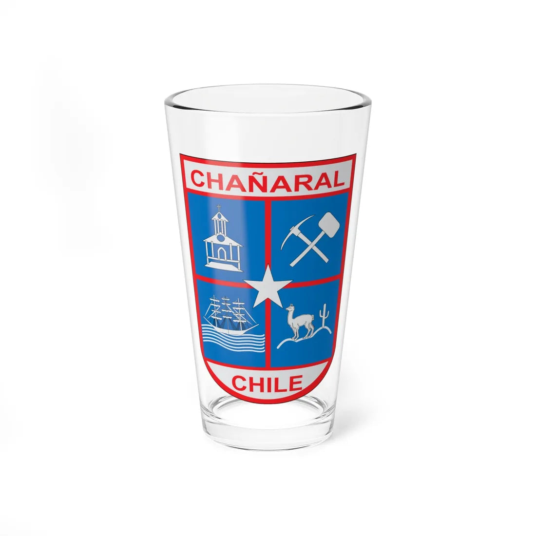 Escudo de Chañaral (Chile) (Coat of Arms) Pint Glass 16oz 16oz - Go Mug Yourself