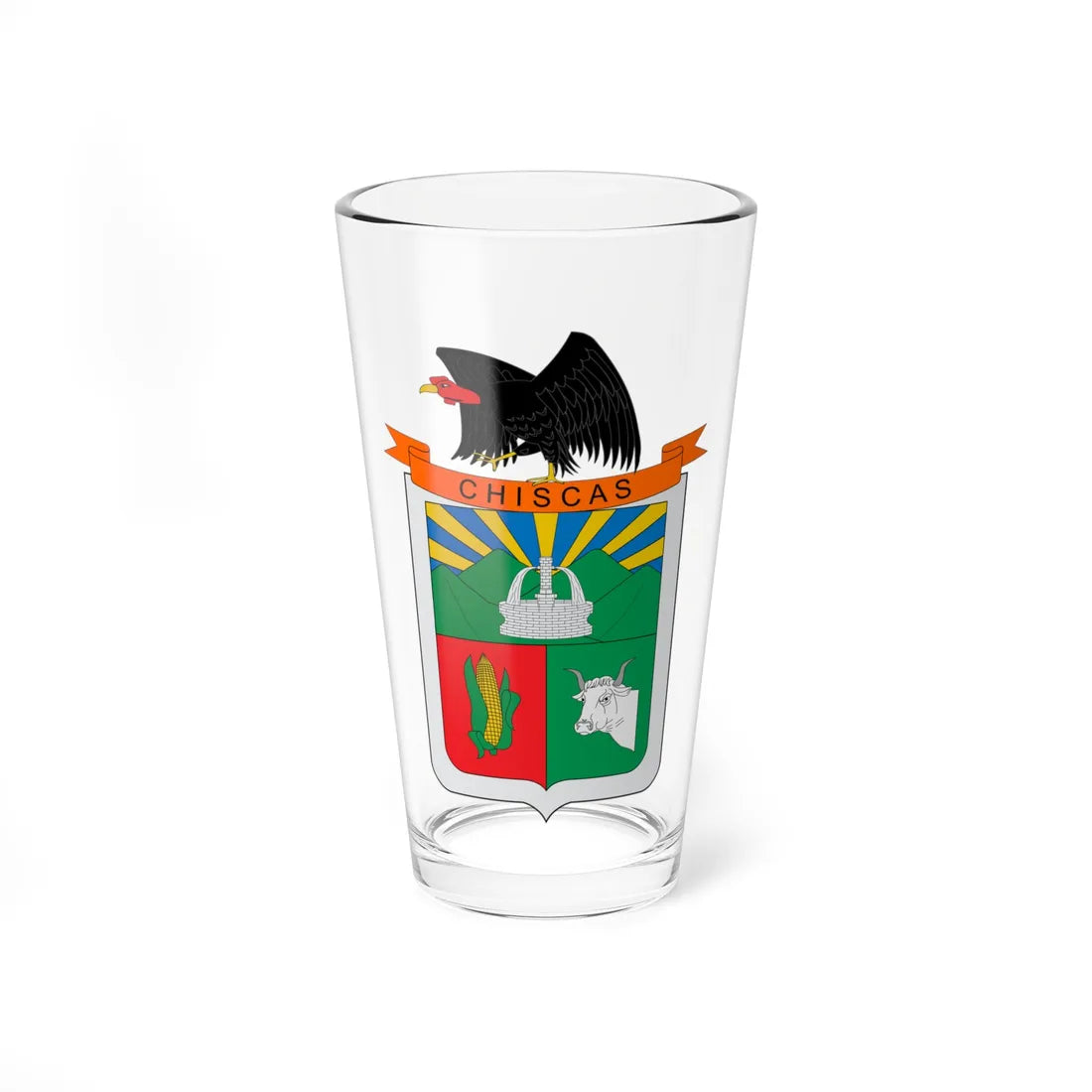 Escudo de Chiscas (Colombia) (Coat of Arms) Pint Glass 16oz 16oz - Go Mug Yourself