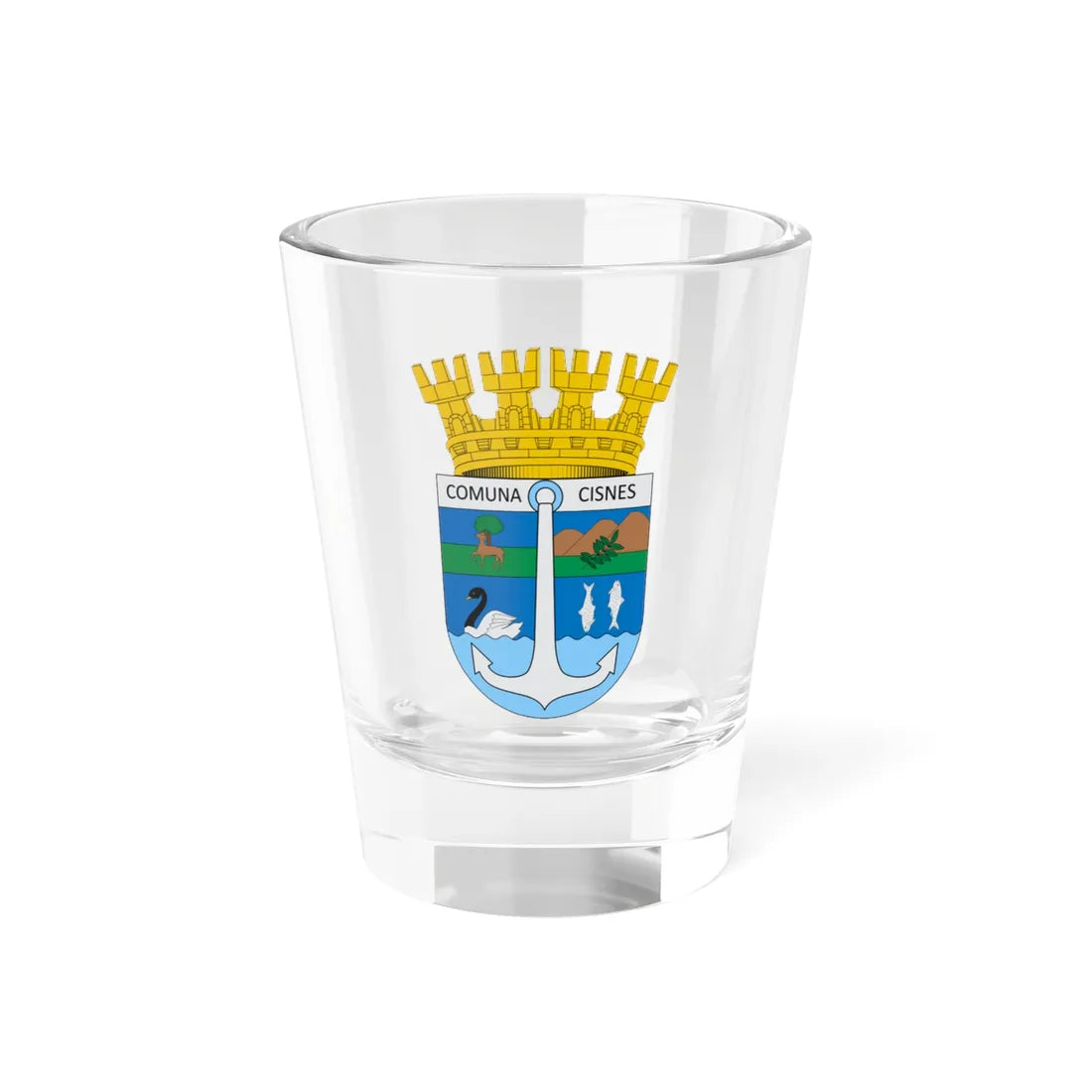 Escudo de Cisnes (Chile) (Coat of Arms) Shot Glass 1.5oz 1.5oz - Go Mug Yourself