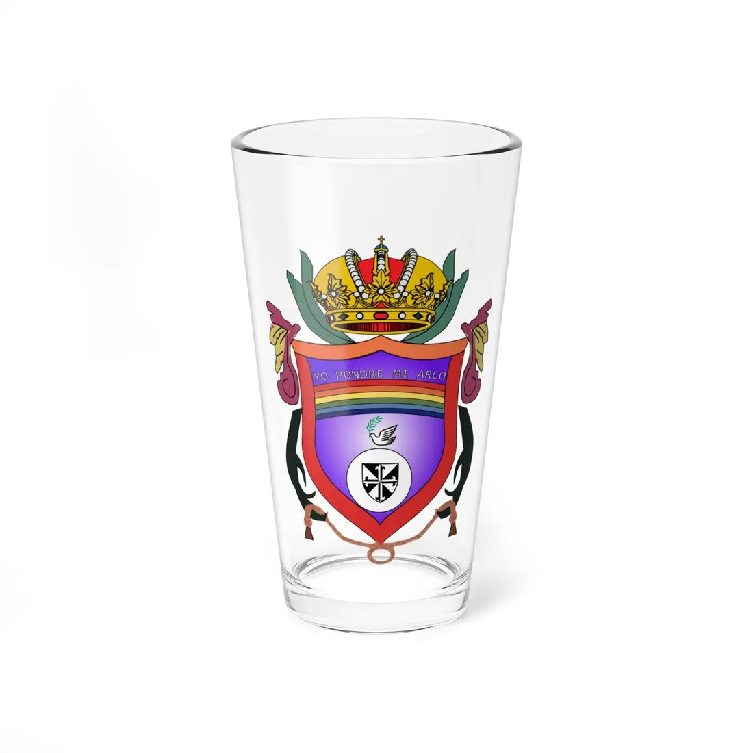 Escudo de Cobán (Costa Rica) (Coat of Arms) Pint Glass 16oz 16oz - Go Mug Yourself