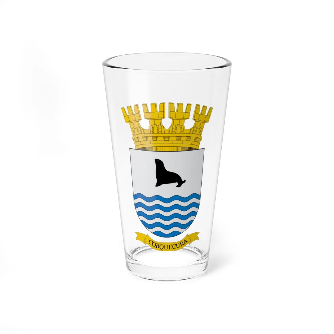Escudo de Cobquecura (Chile) (Coat of Arms) Pint Glass 16oz 16oz - Go Mug Yourself