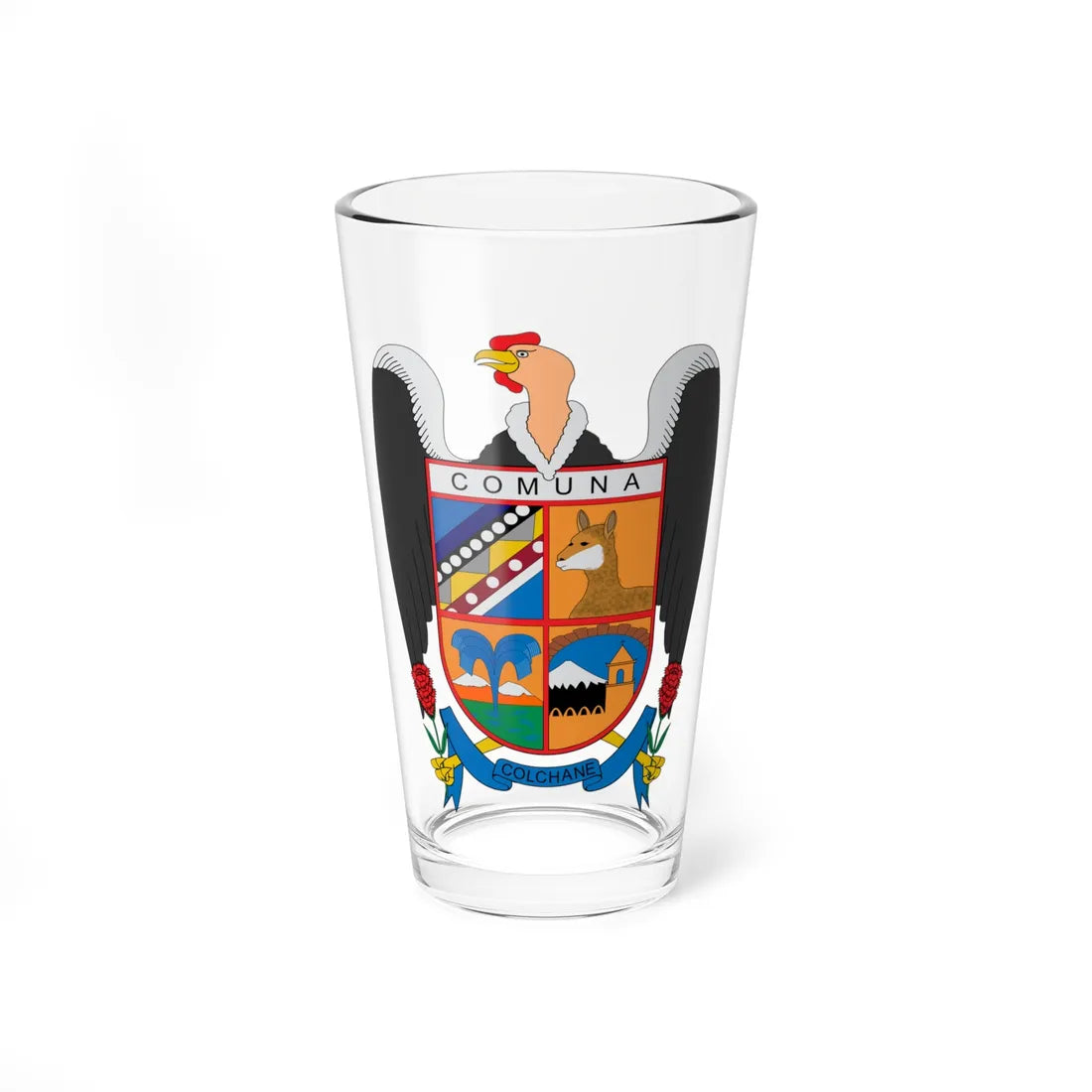 Escudo de Colchane (Chile) (Coat of Arms) Pint Glass 16oz 16oz - Go Mug Yourself
