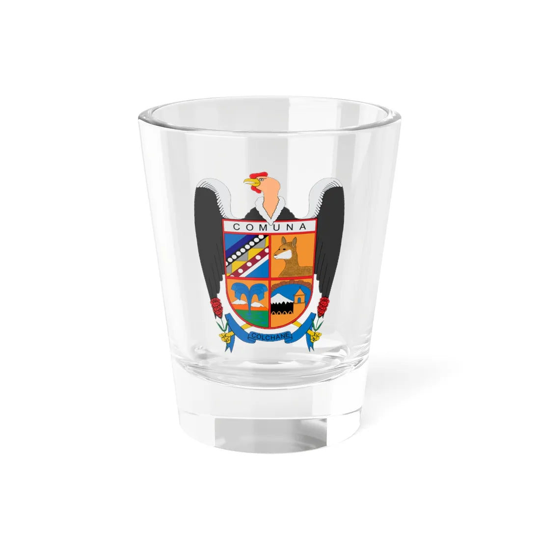 Escudo de Colchane (Chile) (Coat of Arms) Shot Glass 1.5oz 1.5oz - Go Mug Yourself