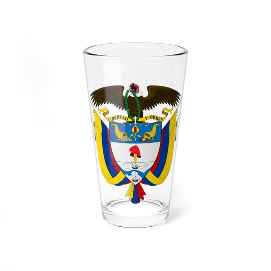 Escudo de Colombia (Colombia) (Coat of Arms) Pint Glass 16oz 16oz - Go Mug Yourself