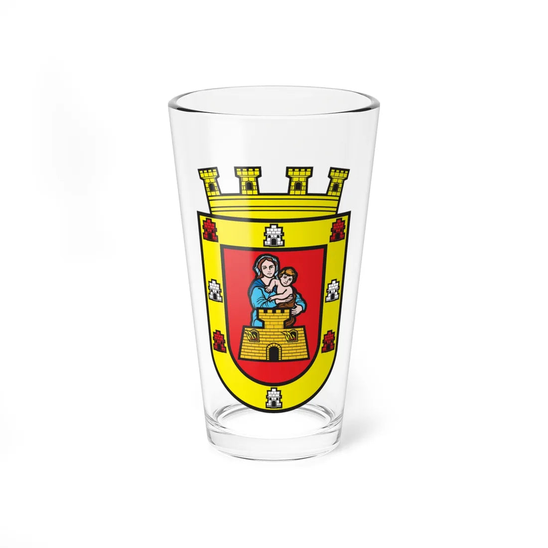 Escudo de COLON Honduras (Honduras) (Coat of Arms) Pint Glass 16oz 16oz - Go Mug Yourself