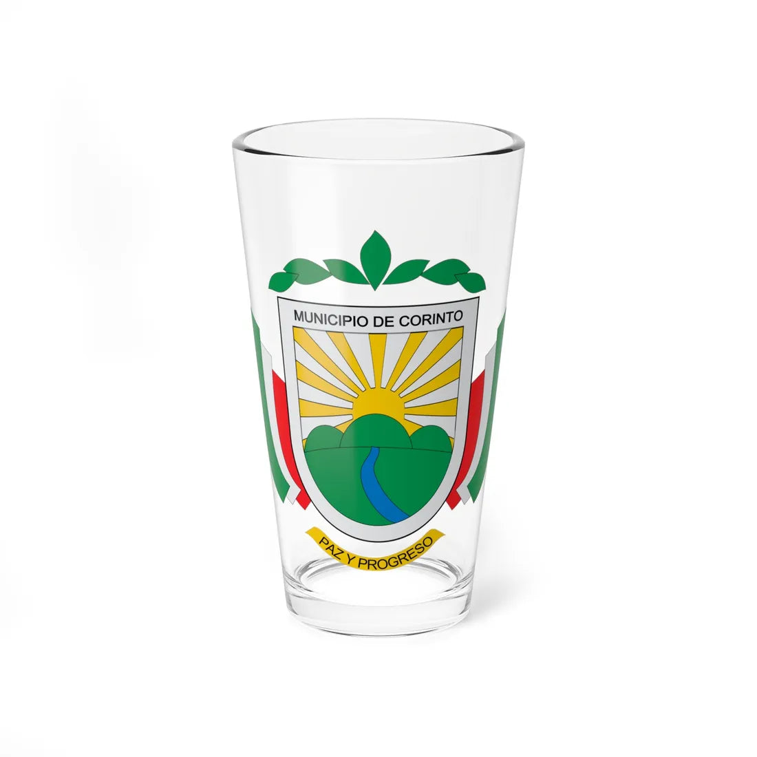Escudo de Corinto Cauca (Colombia) (Coat of Arms) Pint Glass 16oz 16oz - Go Mug Yourself