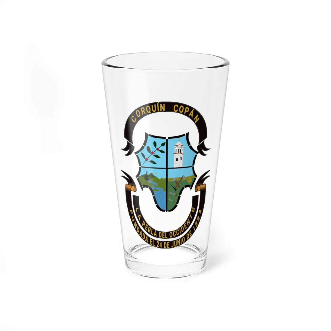 Escudo de Corquín (Honduras) (Coat of Arms) Pint Glass 16oz 16oz - Go Mug Yourself