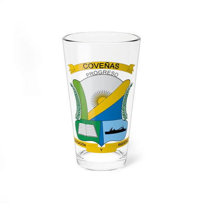 Escudo de Coveñas (Colombia) (Coat of Arms) Pint Glass 16oz 16oz - Go Mug Yourself