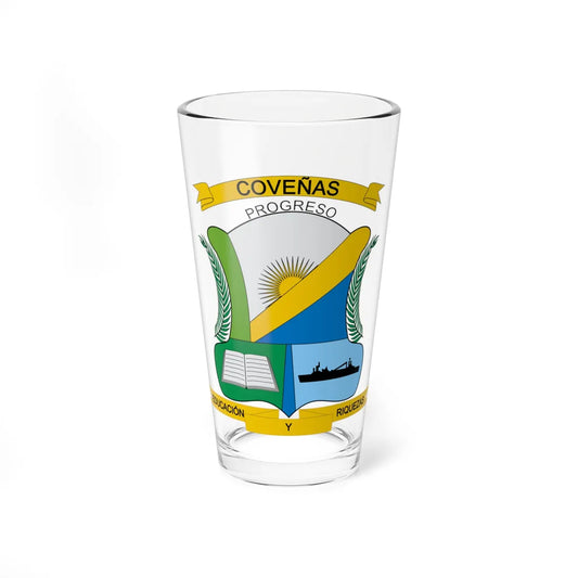 Escudo de Coveñas (Colombia) (Coat of Arms) Pint Glass 16oz 16oz - Go Mug Yourself