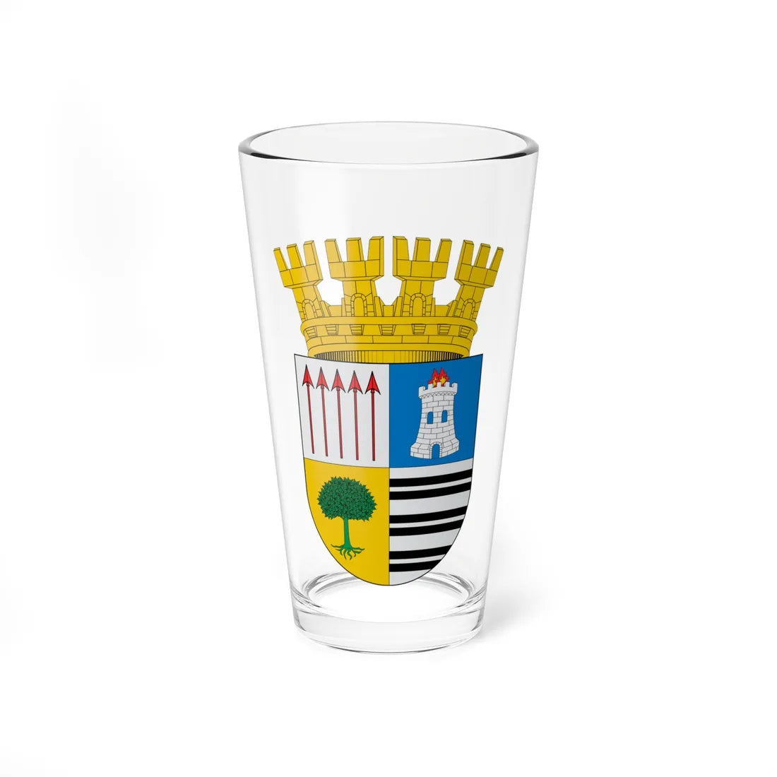 Escudo de Curanilahue (Chile) (Coat of Arms) Pint Glass 16oz 16oz - Go Mug Yourself