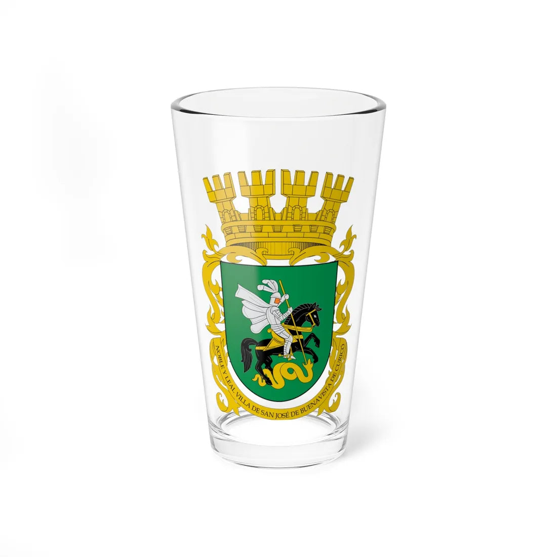 Escudo de Curicó (Chile) (Coat of Arms) Pint Glass 16oz 16oz - Go Mug Yourself