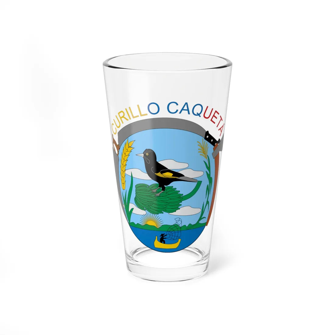 Escudo de Curillo (Colombia) (Coat of Arms) Pint Glass 16oz 16oz - Go Mug Yourself