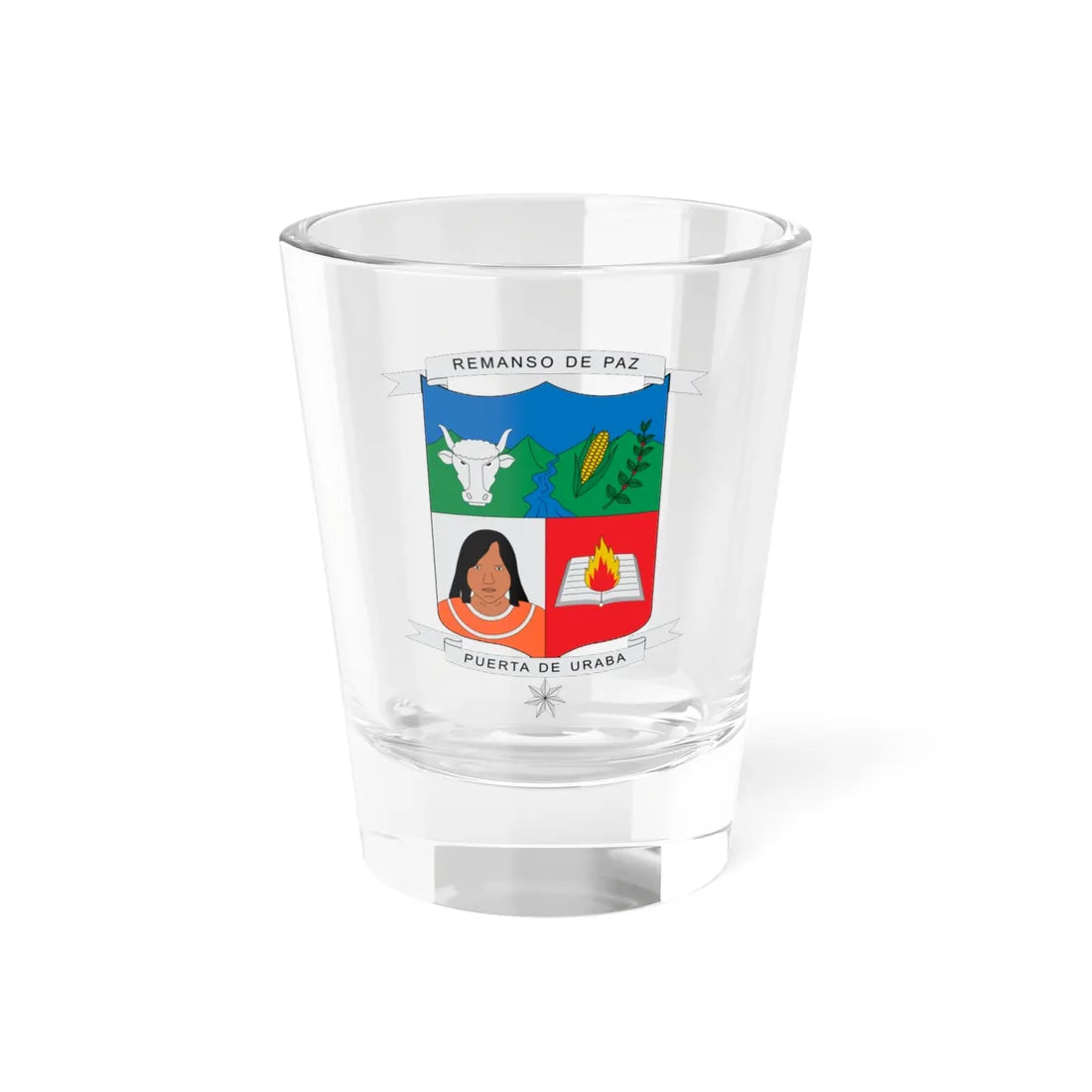Escudo de Dabeiba (Colombia) (Coat of Arms) Shot Glass 1.5oz 1.5oz - Go Mug Yourself