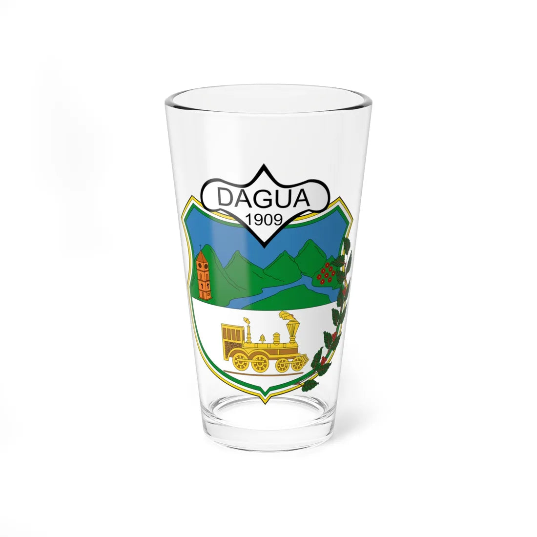 Escudo de Dagua - Valle del Cauca (Colombia) (Coat of Arms) Pint Glass 16oz 16oz - Go Mug Yourself