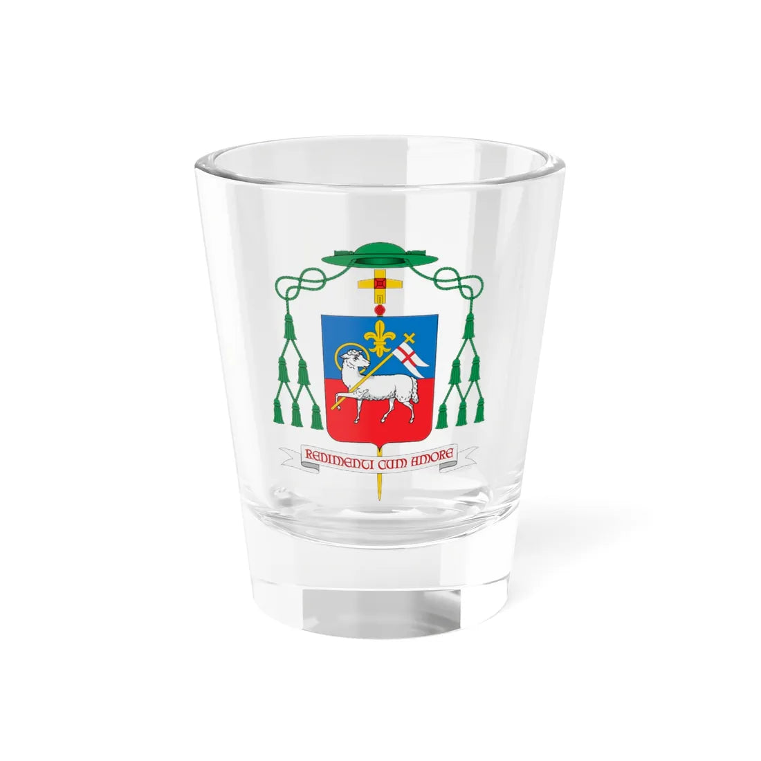 Escudo de Dominique Marie Jean Denis You (Spain) (Coat of Arms) Shot Glass 1.5oz 1.5oz - Go Mug Yourself