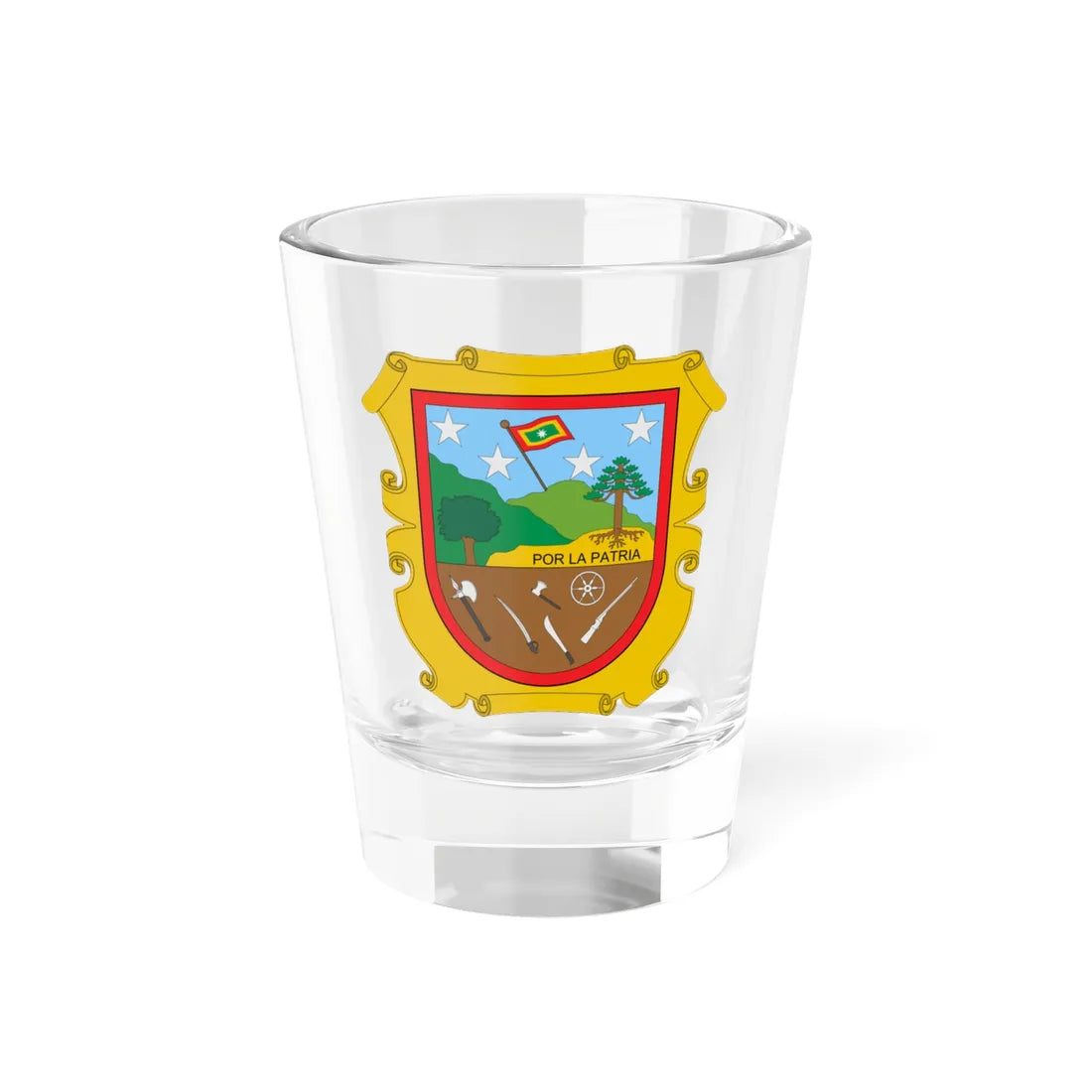 Escudo de El Carmen de Bolívar (Colombia) (Coat of Arms) Shot Glass 1.5oz 1.5oz - Go Mug Yourself