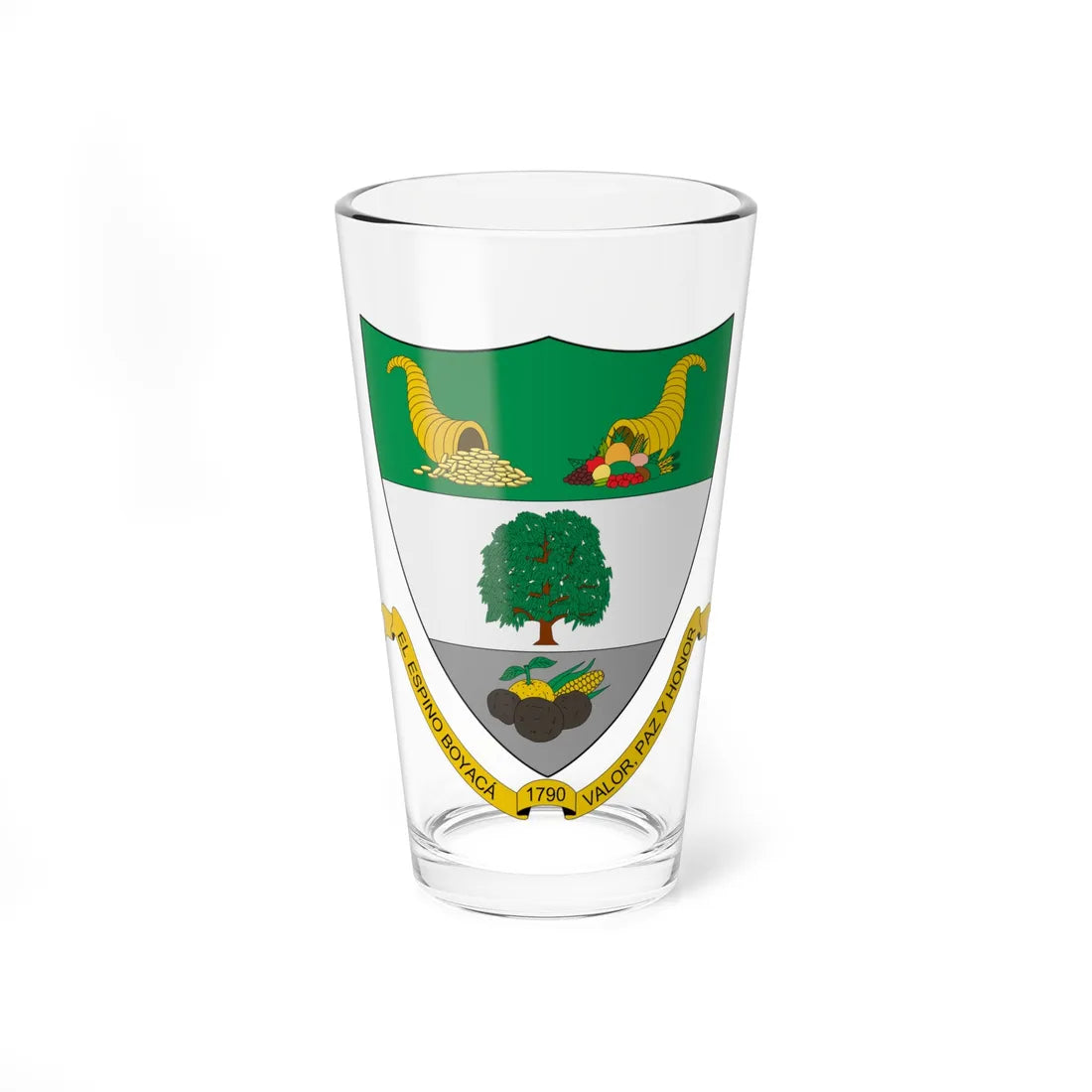 Escudo de El Espino (Colombia) (Coat of Arms) Pint Glass 16oz 16oz - Go Mug Yourself