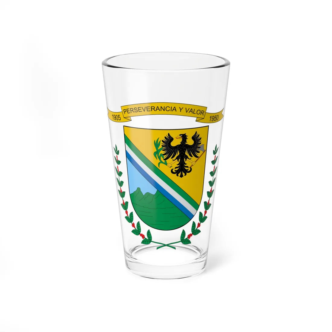 Escudo de El Águila Valle del Cauca (Colombia) (Coat of Arms) Pint Glass 16oz 16oz - Go Mug Yourself