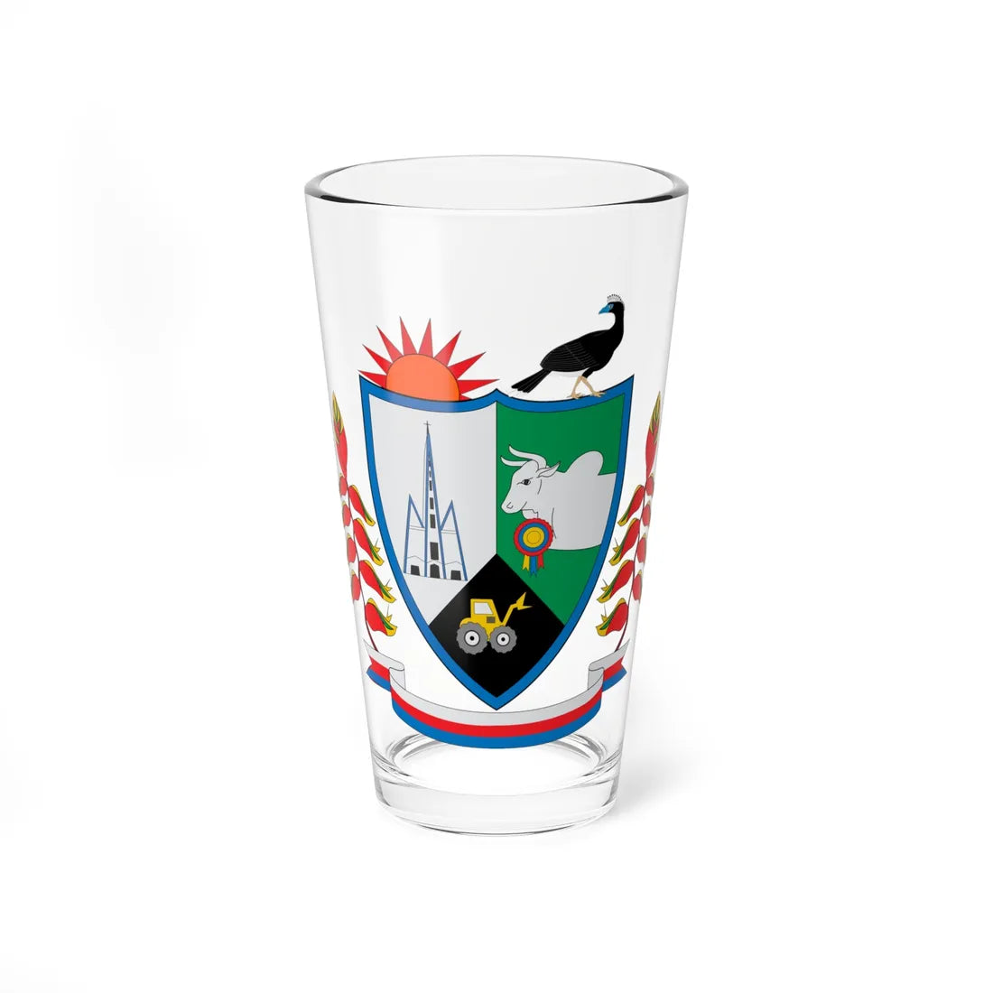 Escudo de El Paujil (Colombia) (Coat of Arms) Pint Glass 16oz 16oz - Go Mug Yourself