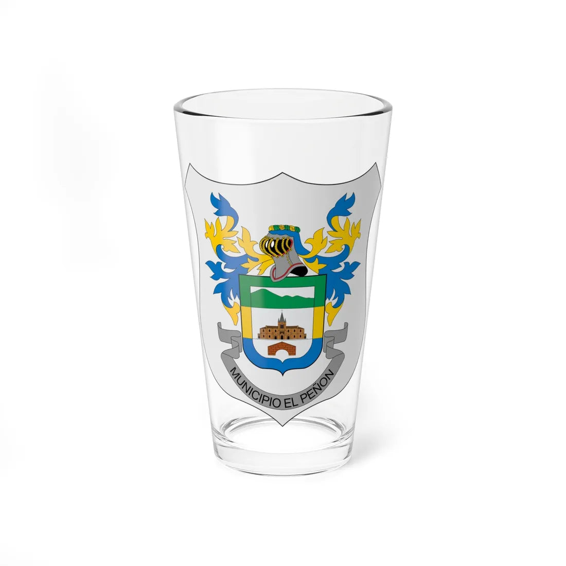 Escudo de El Peñón Cundinamarca (Colombia) (Coat of Arms) Pint Glass 16oz 16oz - Go Mug Yourself