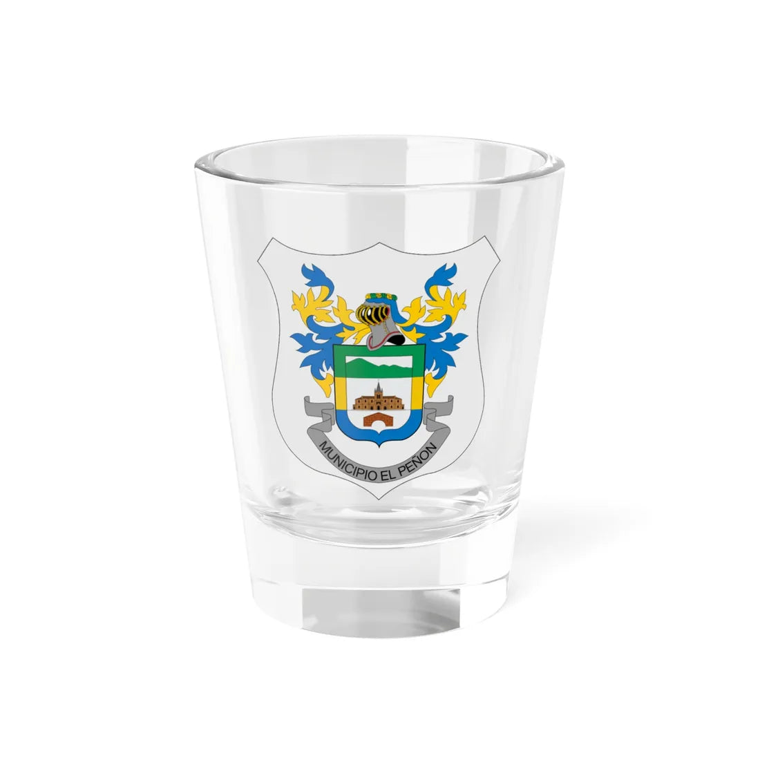 Escudo de El Peñón Cundinamarca (Colombia) (Coat of Arms) Shot Glass 1.5oz 1.5oz - Go Mug Yourself