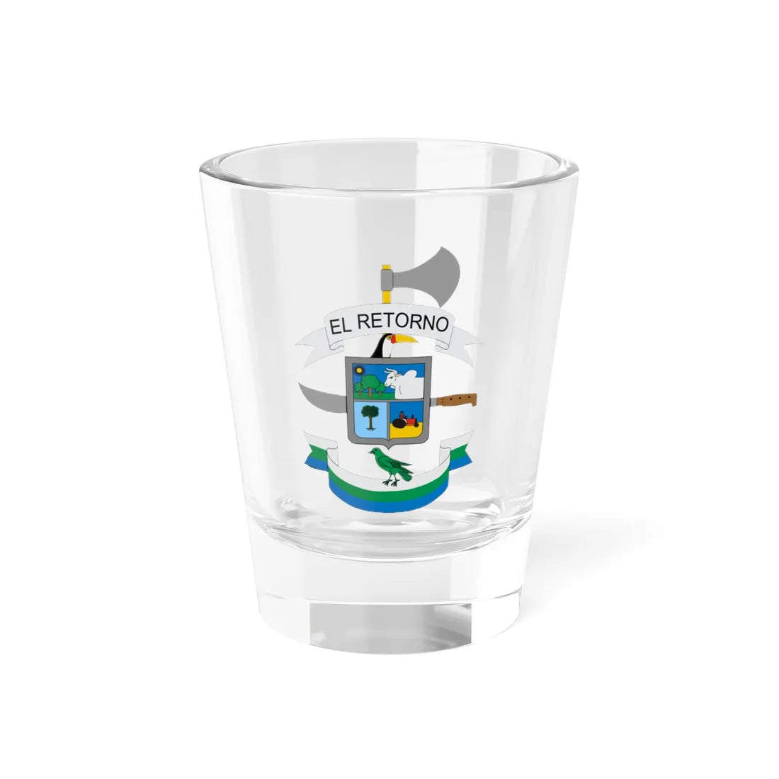Escudo de El Retorno Guaviare (Colombia) (Coat of Arms) Shot Glass 1.5oz 1.5oz - Go Mug Yourself