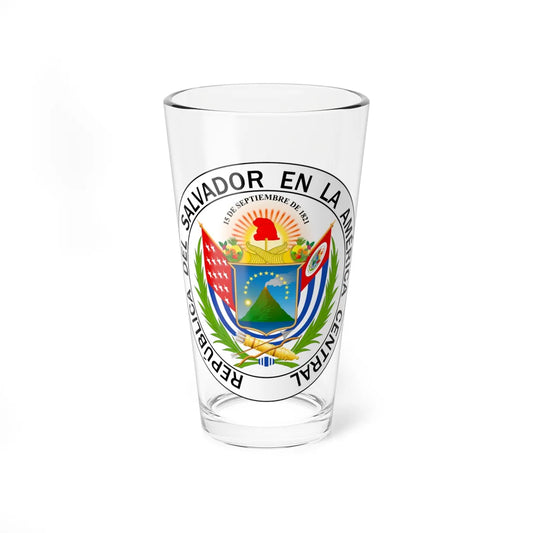 Escudo de El Salvador 1877-1912 (El Salvador) (Coat of Arms) Pint Glass 16oz 16oz - Go Mug Yourself