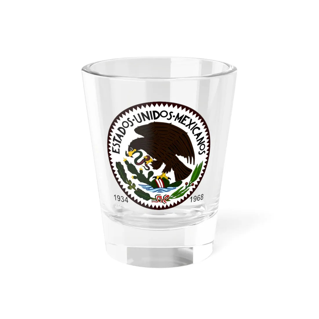 Escudo de Estados Unidos Mexicanos 1934-1968 (Mexico) (Coat of Arms) Shot Glass 1.5oz 1.5oz - Go Mug Yourself