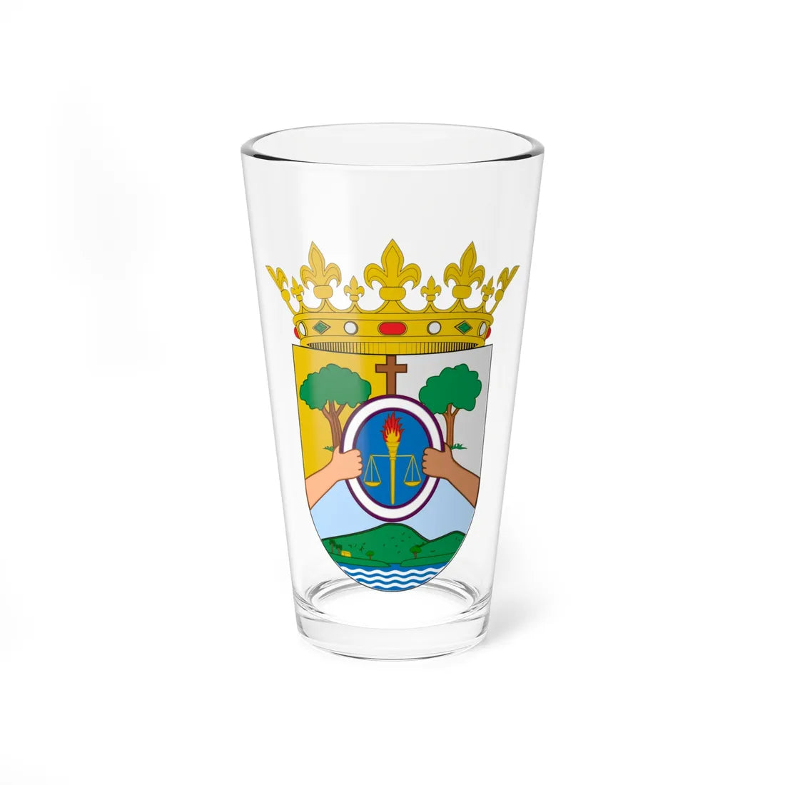 Escudo de Fernando Poo TVH (Equatorial Guinea) (Coat of Arms) Pint Glass 16oz 16oz - Go Mug Yourself