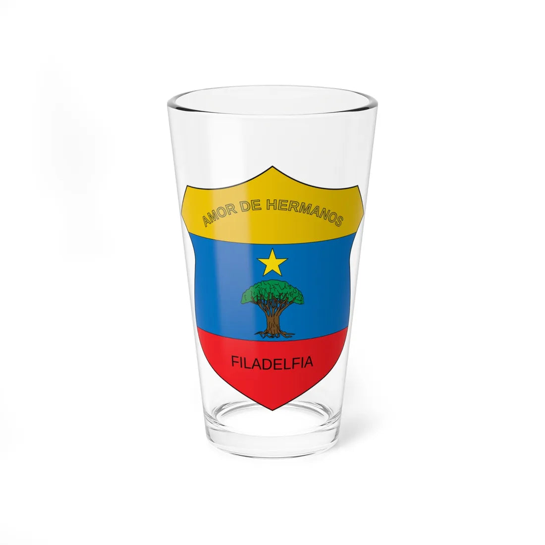 Escudo de Filadelfia Caldas (Colombia) (Coat of Arms) Pint Glass 16oz 16oz - Go Mug Yourself