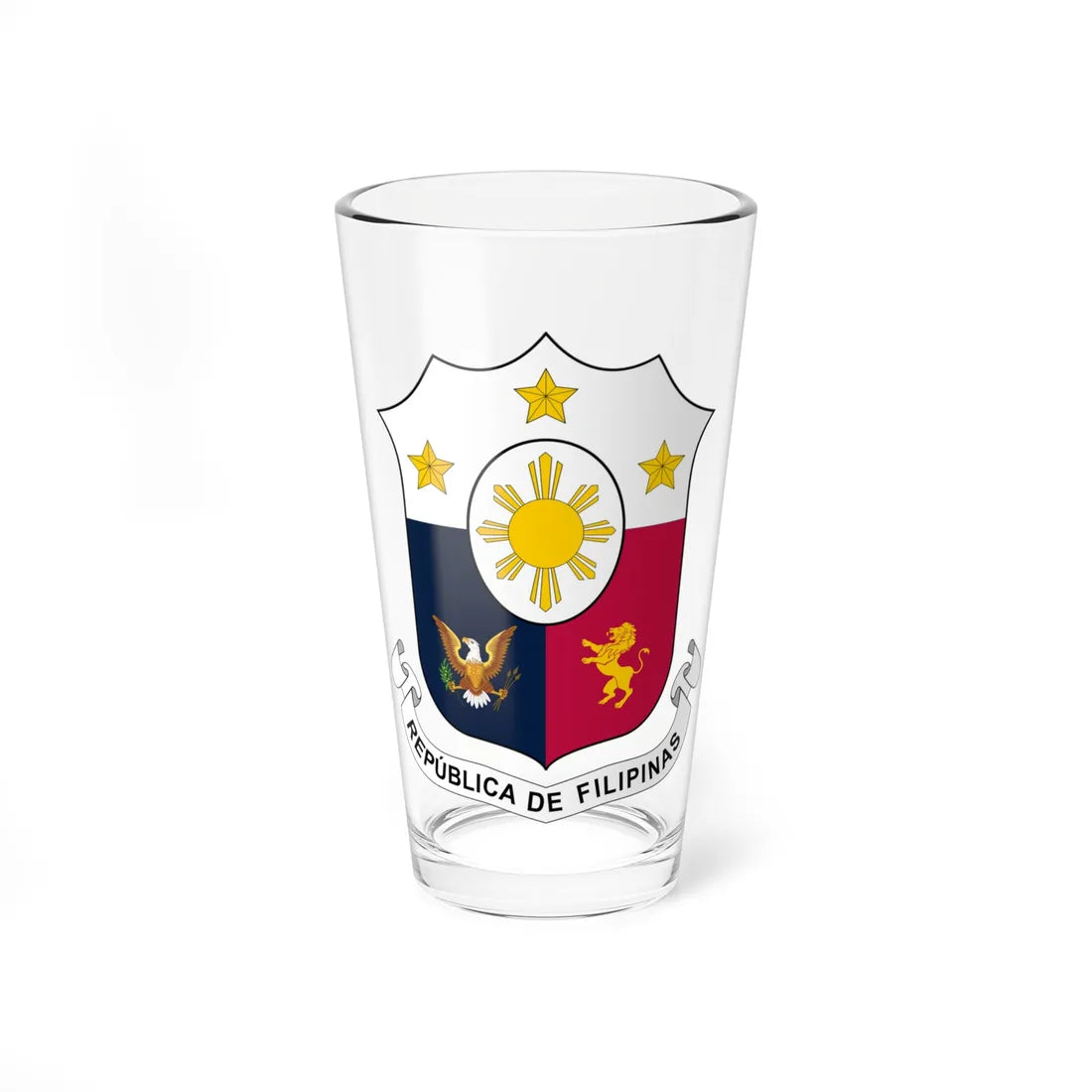 Escudo de Filipinas (Philippines) (Coat of Arms) Pint Glass 16oz 16oz - Go Mug Yourself