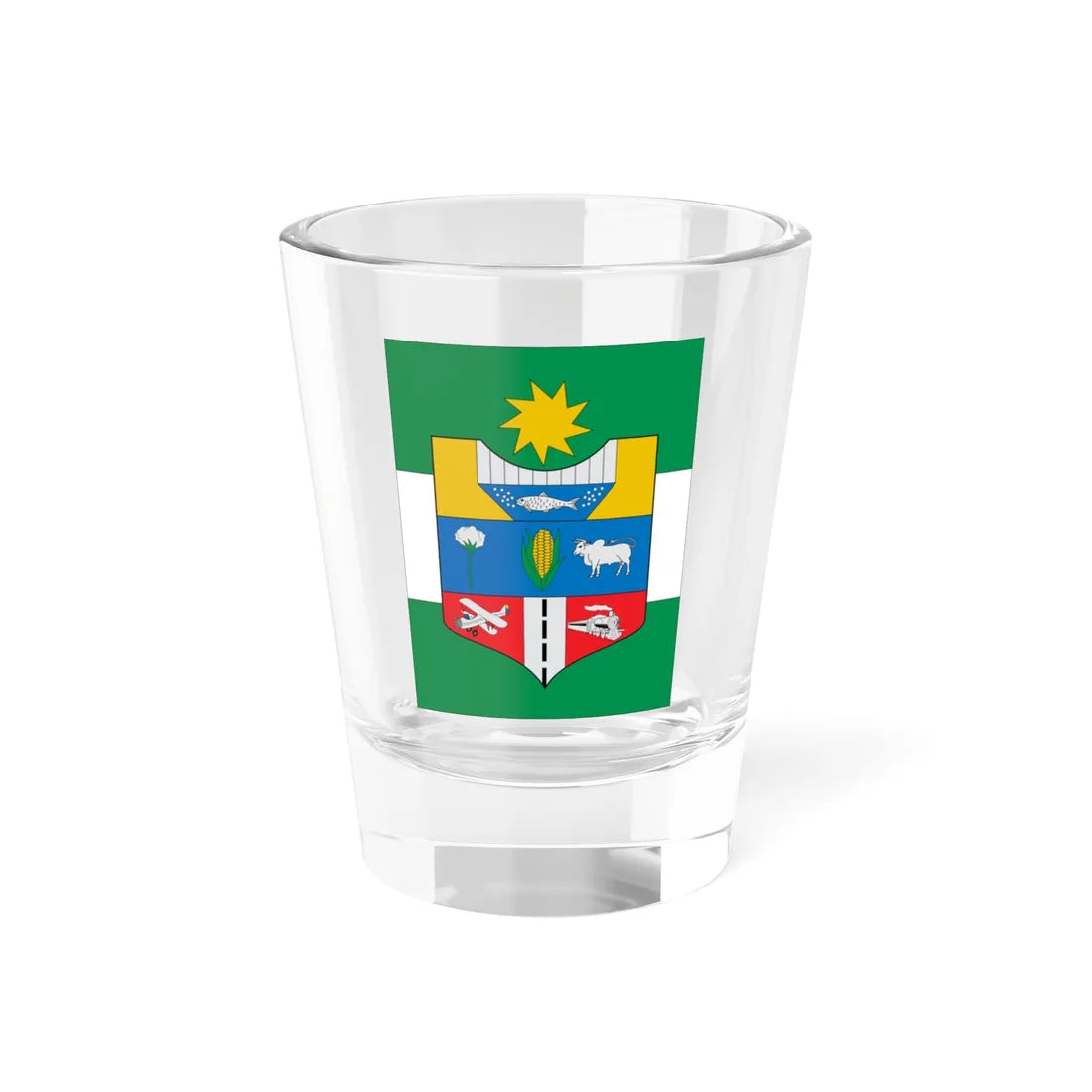 Escudo de Flandes Tolima (Colombia) (Coat of Arms) Shot Glass 1.5oz 1.5oz - Go Mug Yourself