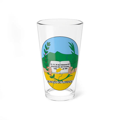 Escudo de Florencia Cauca (Colombia) (Coat of Arms) Pint Glass 16oz 16oz - Go Mug Yourself