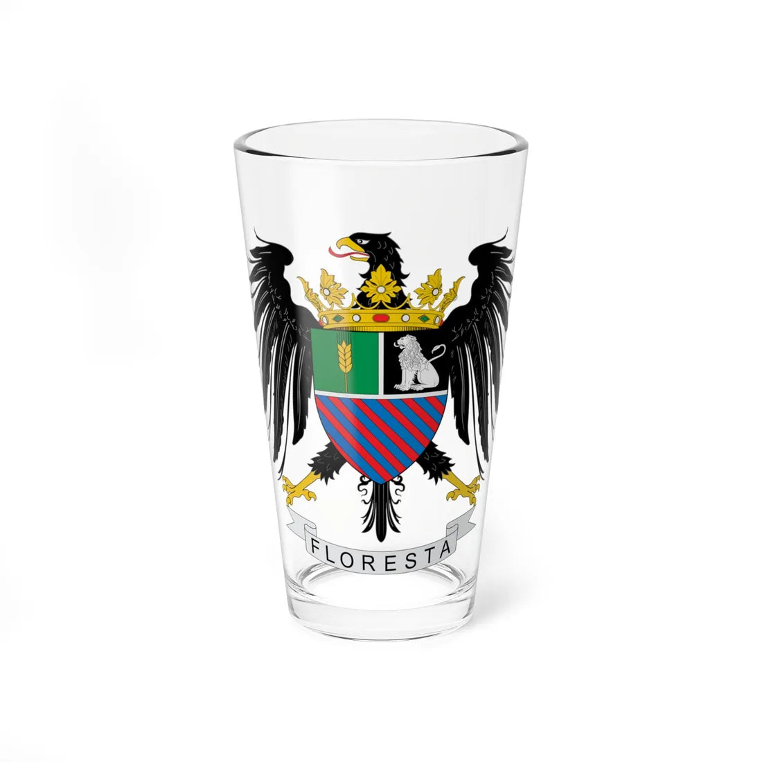 Escudo de Floresta Boyacá (Colombia) (Coat of Arms) Pint Glass 16oz 16oz - Go Mug Yourself