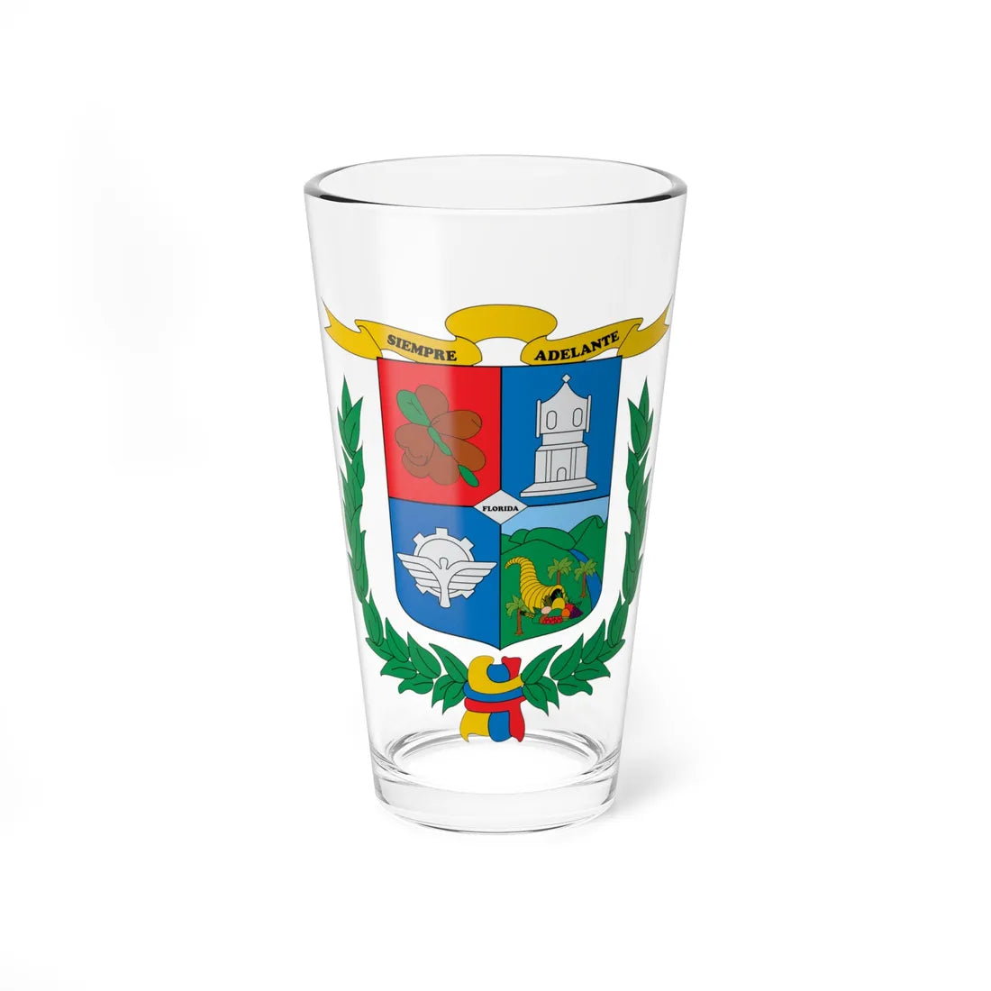 Escudo de Florida Valle del Cauca (Colombia) (Coat of Arms) Pint Glass 16oz 16oz - Go Mug Yourself