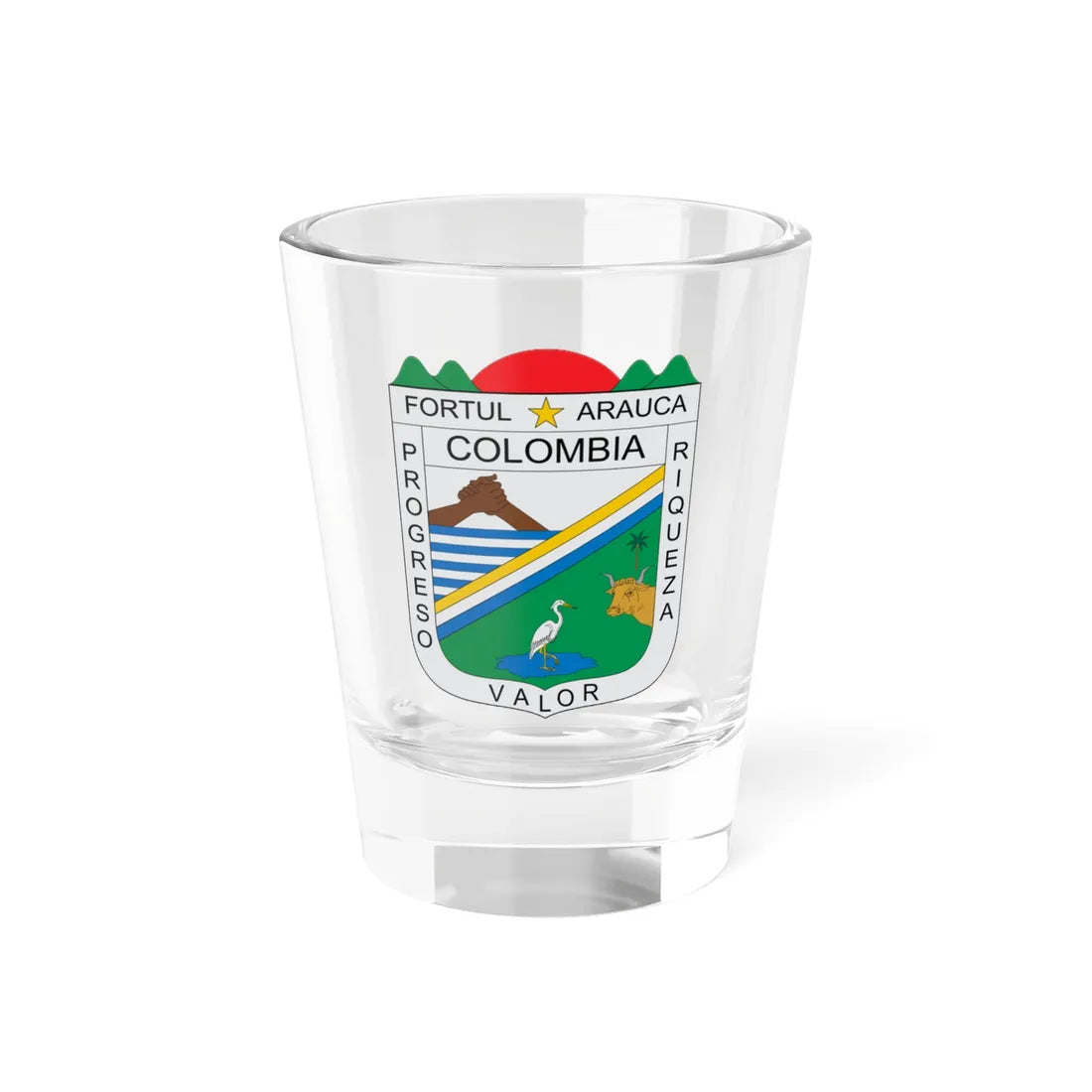 Escudo de Fortul Arauca (Colombia) (Coat of Arms) Shot Glass 1.5oz 1.5oz - Go Mug Yourself