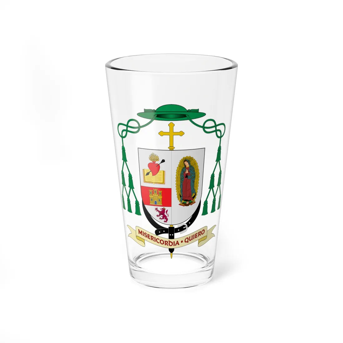 Escudo de Francisco Javier Acero Pérez (Spain) (Coat of Arms) Pint Glass 16oz 16oz - Go Mug Yourself