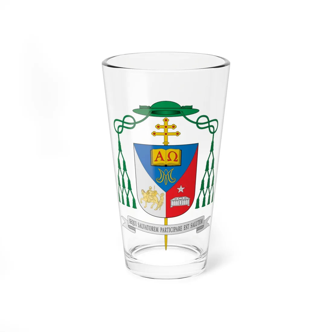 Escudo de Francisco José Prieto Fernández.arzobispo (Spain) (Coat of Arms) Pint Glass 16oz 16oz - Go Mug Yourself