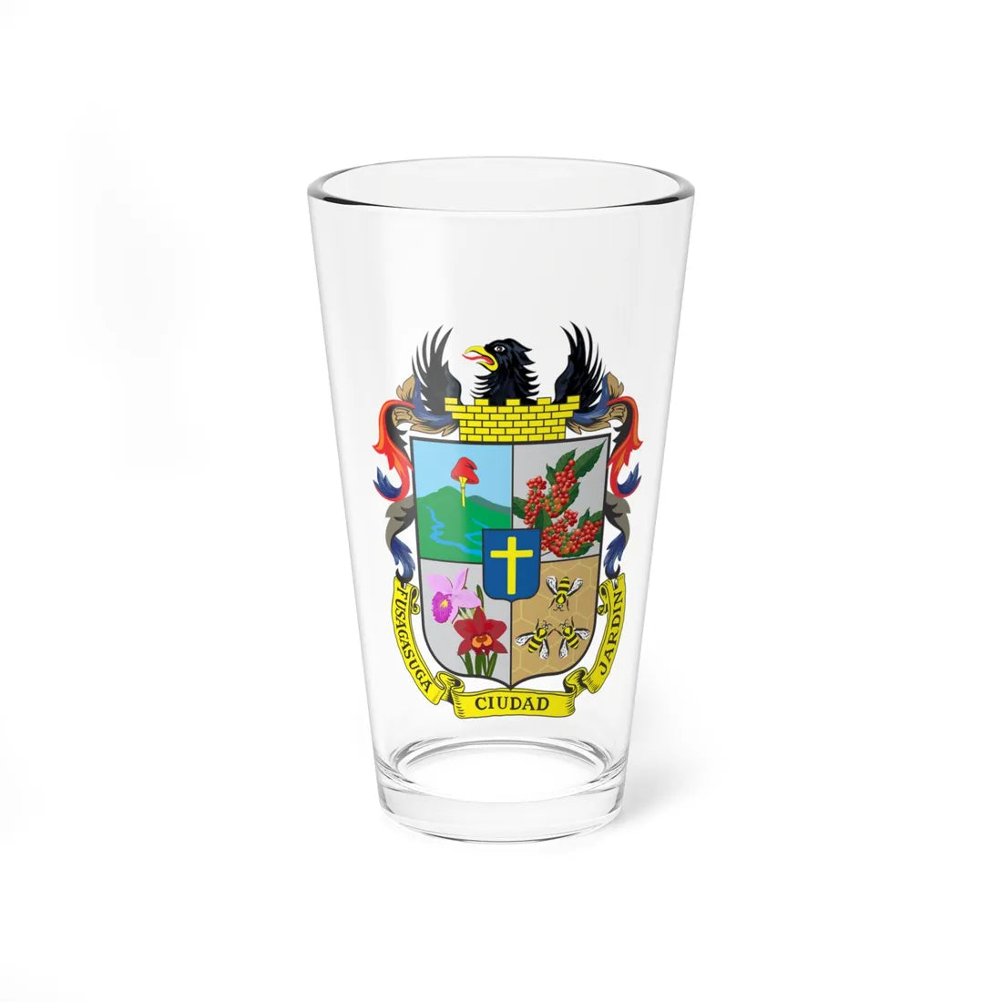 Escudo de Fusagasugá (Colombia) (Coat of Arms) Pint Glass 16oz 16oz - Go Mug Yourself