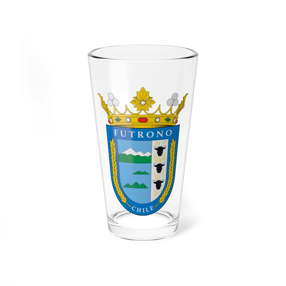 Escudo de Futrono (Chile) (Coat of Arms) Pint Glass 16oz 16oz - Go Mug Yourself