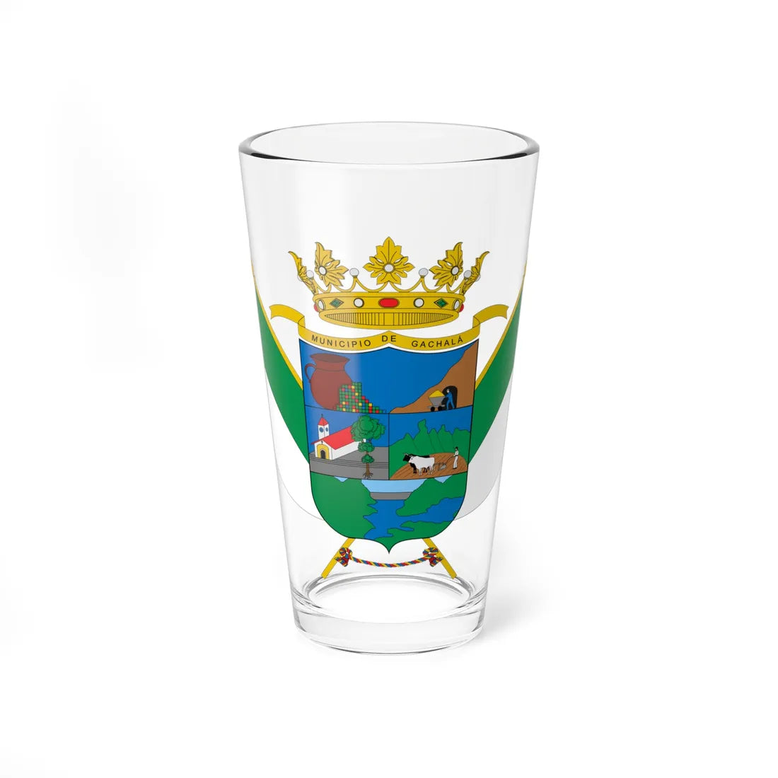 Escudo de Gachalá (Colombia) (Coat of Arms) Pint Glass 16oz 16oz - Go Mug Yourself
