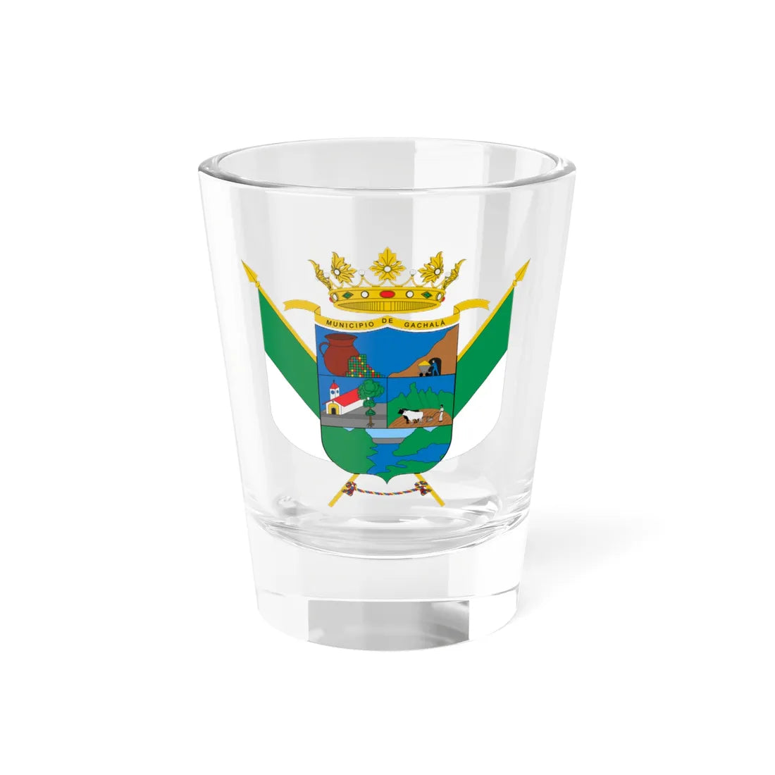 Escudo de Gachalá (Colombia) (Coat of Arms) Shot Glass 1.5oz 1.5oz - Go Mug Yourself