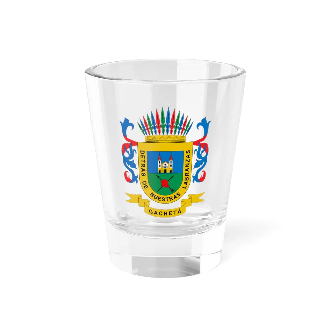 Escudo de Gachetá (Colombia) (Coat of Arms) Shot Glass 1.5oz 1.5oz - Go Mug Yourself