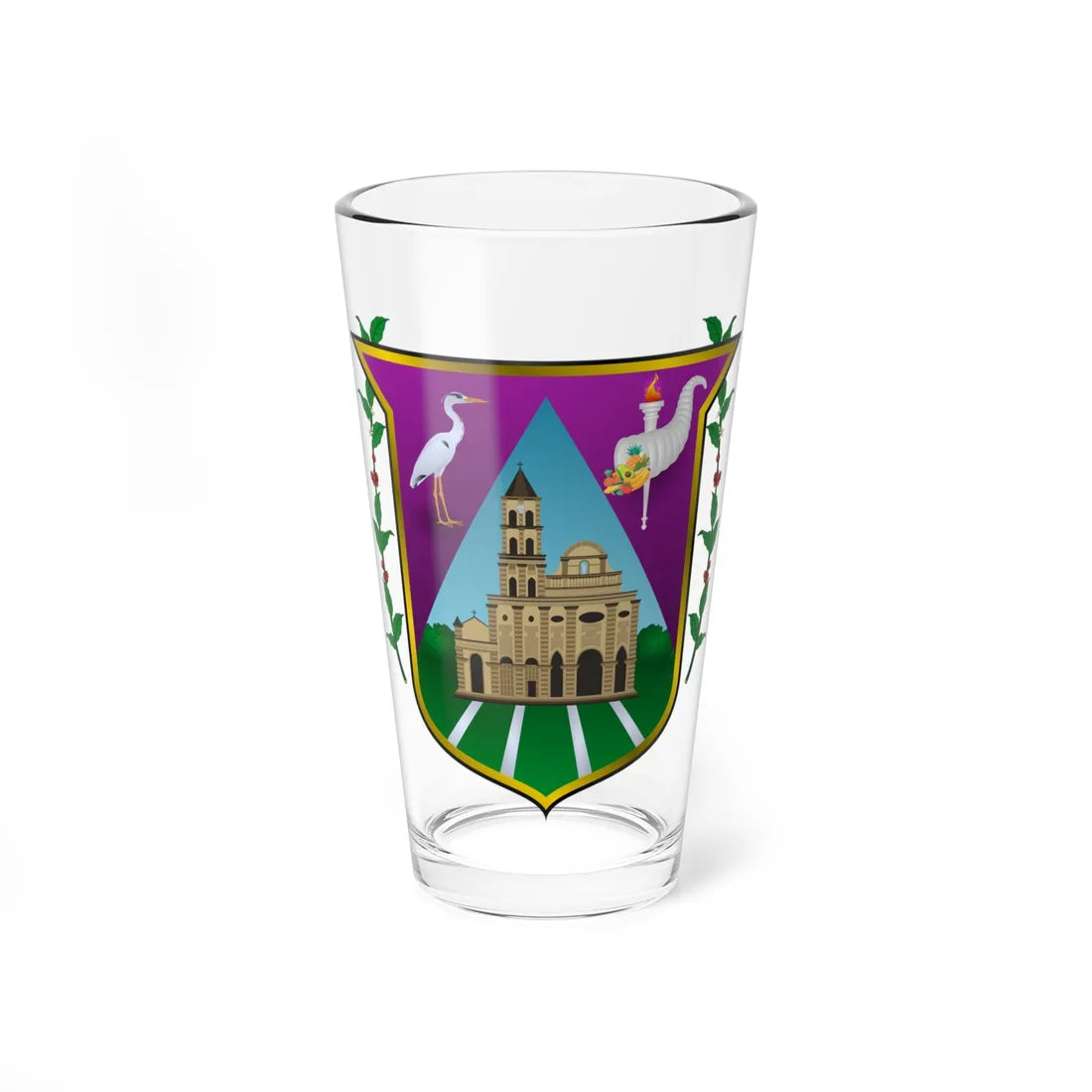 Escudo de Garzón Huila (Colombia) (Coat of Arms) Pint Glass 16oz 16oz - Go Mug Yourself
