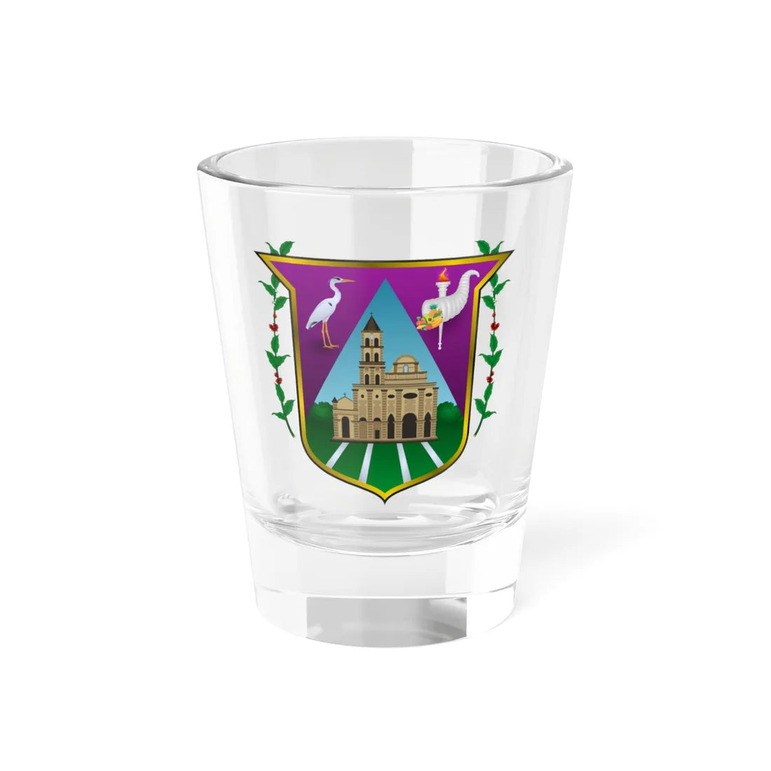 Escudo de Garzón Huila (Colombia) (Coat of Arms) Shot Glass 1.5oz 1.5oz - Go Mug Yourself